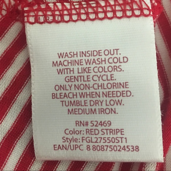 Faded Glory Red & White Striped Tank Dress Sz 8/10 - Picture 2 of 4
